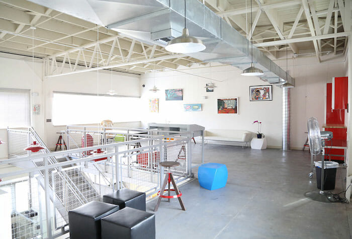 Interior of building space with modern loft